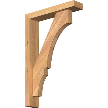 Ekena Millwork Balboa Block Smooth Bracket w/ Offset Brace, Western Red Cedar, 3 1/2"W x 16"D x 24"H BKT0402X16X24BOA05SWR